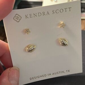 Kendra Scott Gold Football and Star Earrings